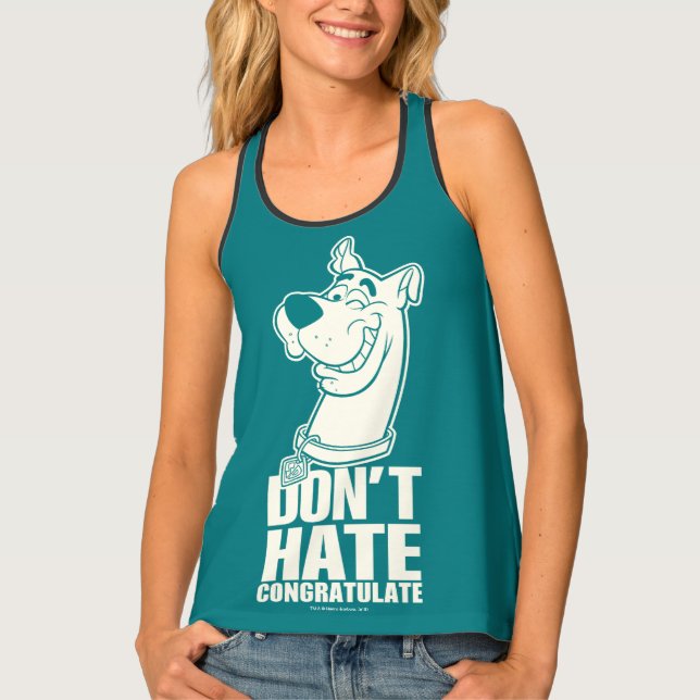Scooby-Doo "Don't Hate, Congratulate" Graphic Tank Top (Front)