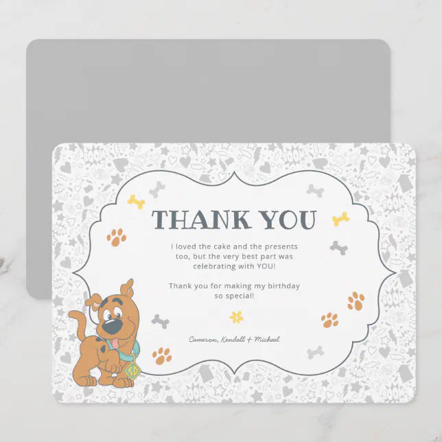 Scooby-Doo First Birthday Thank You Invitation | Zazzle