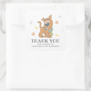 Scooby-Doo First Birthday Thank You Square Sticker