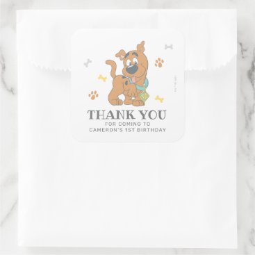 Scooby-Doo First Birthday Thank You Square Sticker