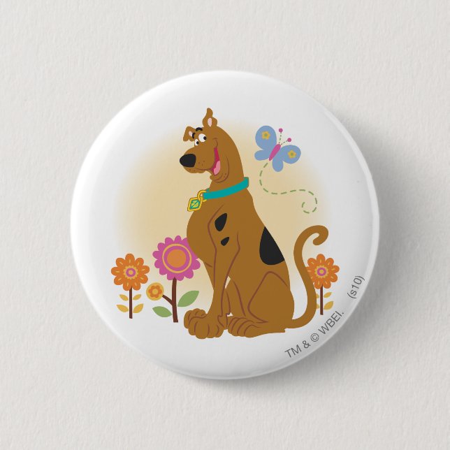 Scooby-Doo Following Butterfly Button (Front)