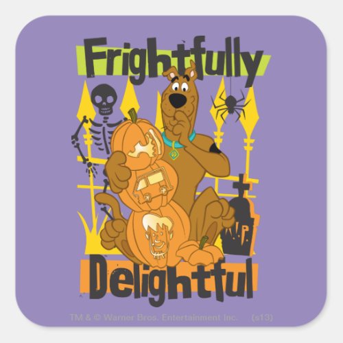 Scooby_Doo Frightfully Delightful Square Sticker