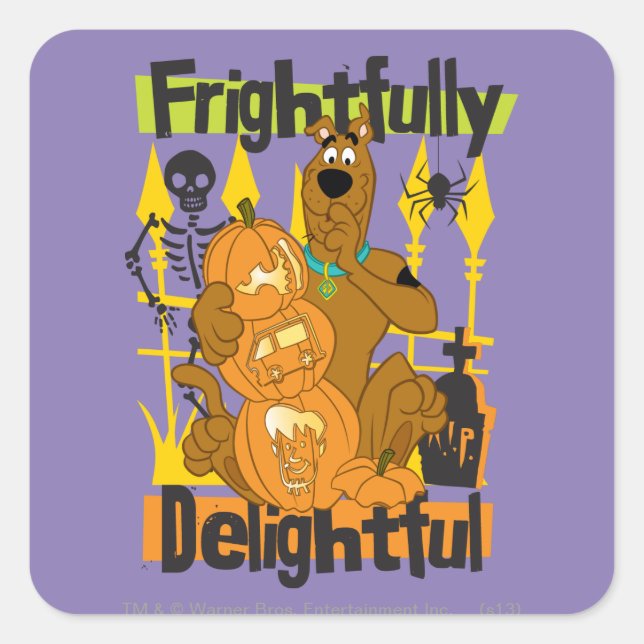 Scooby-Doo Frightfully Delightful Square Sticker (Front)