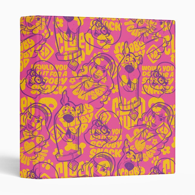 Scooby-Doo | Funky Flower Pattern 3 Ring Binder (Front/Spine)