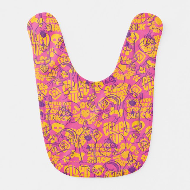Scooby-Doo | Funky Flower Pattern Baby Bib (Front)