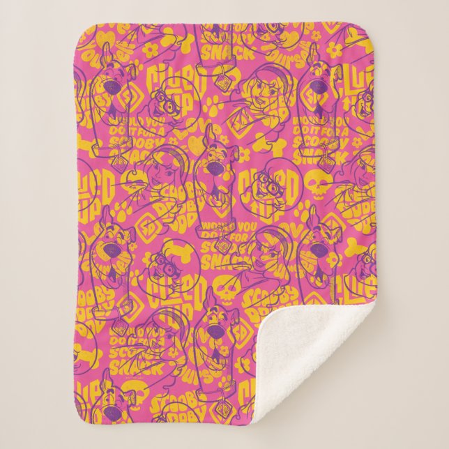 Scooby-Doo | Funky Flower Pattern Sherpa Blanket (Front)