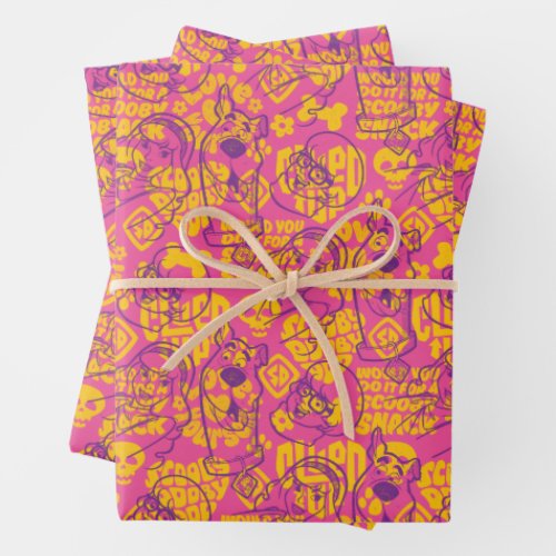 Scooby_Doo  Funky Flower Pattern Wrapping Paper Sheets