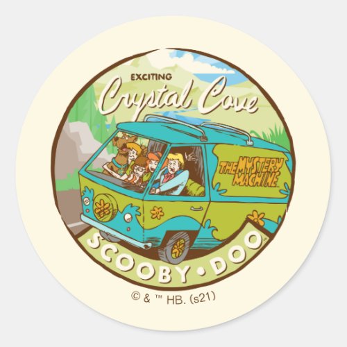 Scooby_Doo  Gang Driving Through Crystal Cove Classic Round Sticker