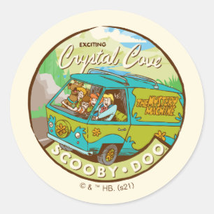 Scooby-Doo Gang Driving Through "Crystal Cove" Classic Round Sticker