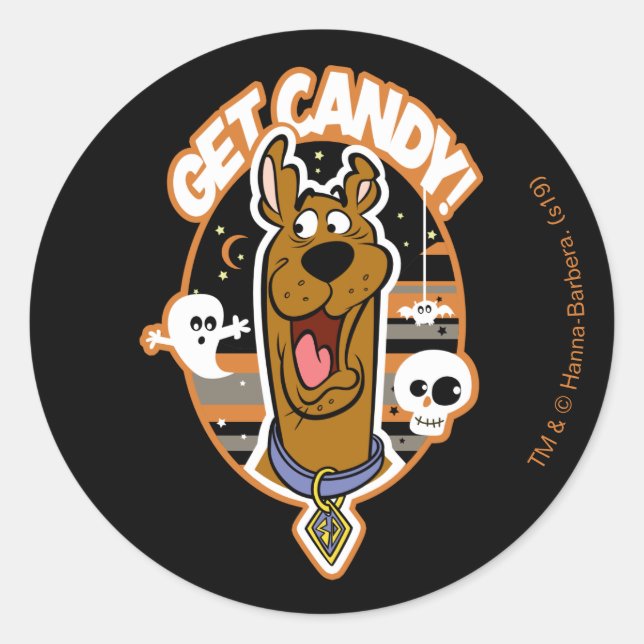 Scooby-Doo | Get Candy! Classic Round Sticker (Front)
