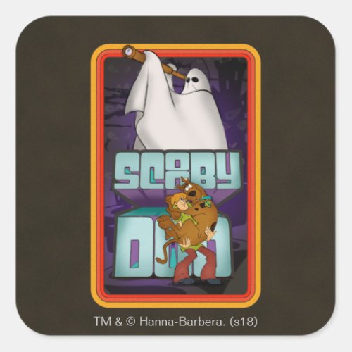 Scooby_Doo  Ghost Looking for Shaggy  Scooby Square Sticker