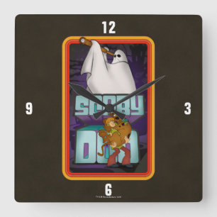 Scooby-Doo   Ghost Looking for Shaggy & Scooby Square Wall Clock