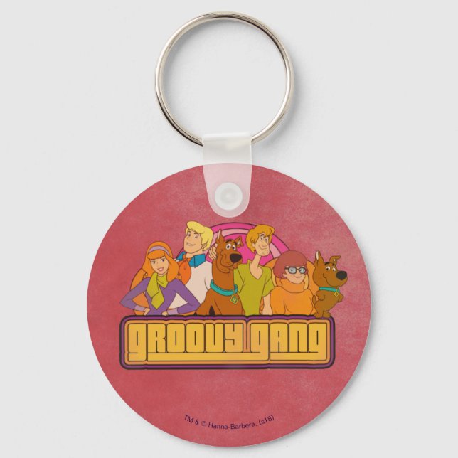 Scooby-Doo | "Groovy Gang" Retro Cartoon Graphic Keychain (Front)