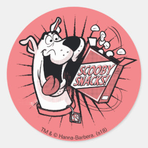 Scooby-Doo Halftone Scooby Snacks Classic Round Sticker