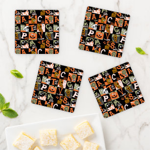 Scooby-Doo Halloween Pattern Coaster Set
