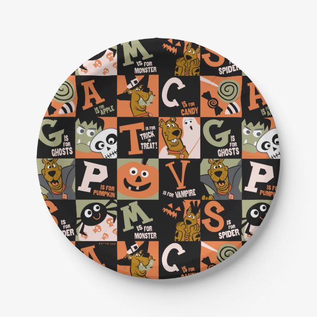 Scooby-Doo | Halloween Pattern Paper Plates (Front)