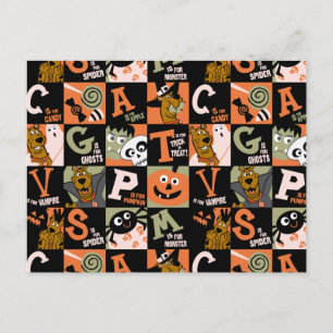 Scooby-Doo Halloween Pattern Postcard