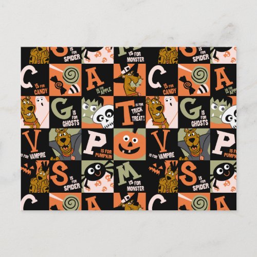 Scooby_Doo  Halloween Pattern Postcard