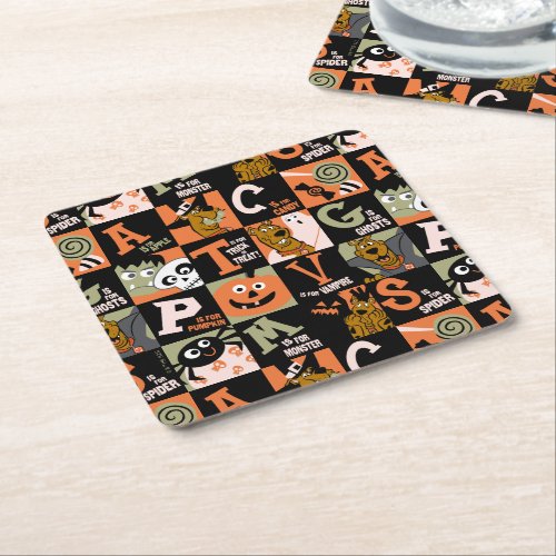 Scooby_Doo  Halloween Pattern Square Paper Coaster