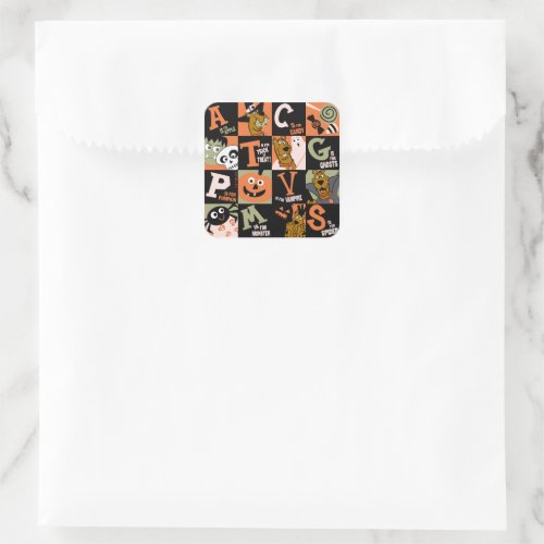 Scooby_Doo  Halloween Pattern Square Sticker