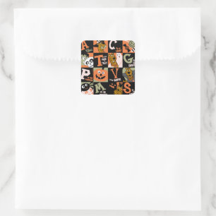 Scooby-Doo Halloween Pattern Square Sticker