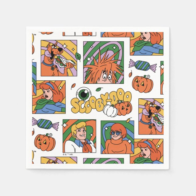 Scooby-Doo Halloween Photos Pattern Napkins (Front)