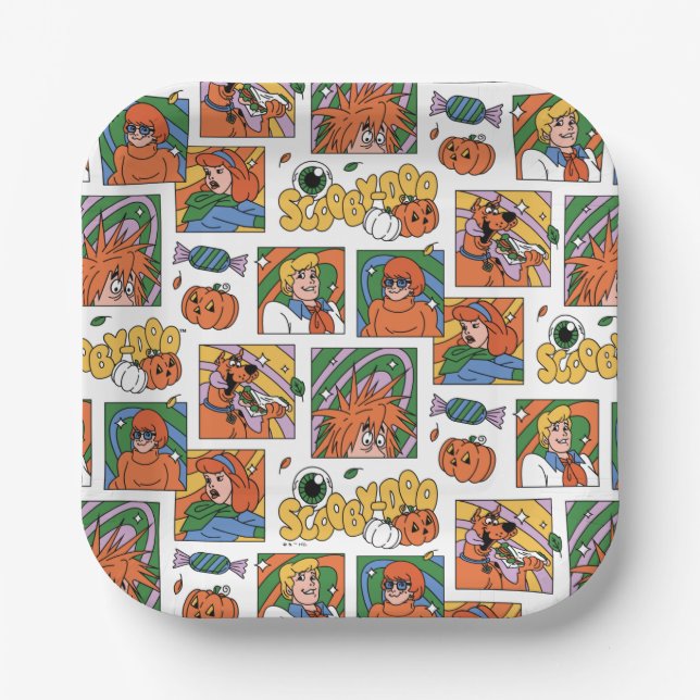 Scooby-Doo Halloween Photos Pattern Paper Plates (Front)