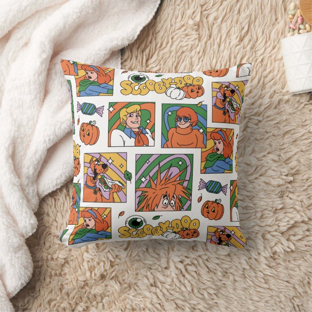 Scooby-Doo Halloween Photos Pattern Throw Pillow (Blanket)
