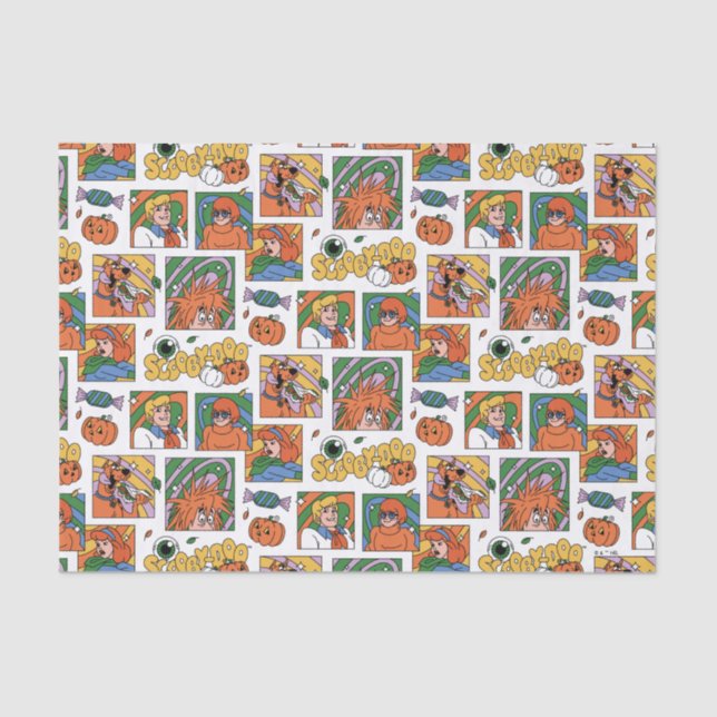 Scooby-Doo Halloween Photos Pattern Tissue Paper (Front)