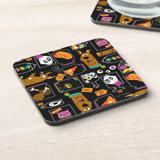 Scooby-Doo | Halloween Scooby-Doo Pattern Beverage Coaster (Left Side)