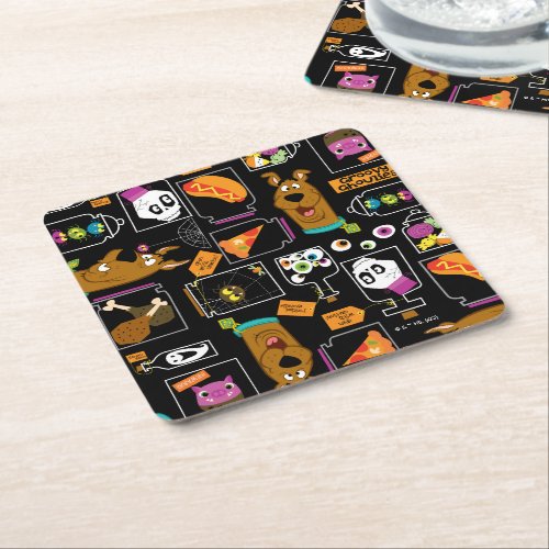 Scooby_Doo  Halloween Scooby_Doo Pattern Square Paper Coaster