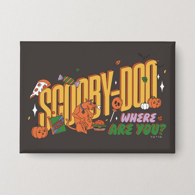 Scooby-Doo Halloween Snack Logo Button (Front)