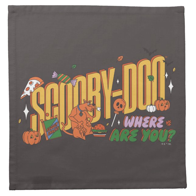 Scooby-Doo Halloween Snack Logo Cloth Napkin (Front)