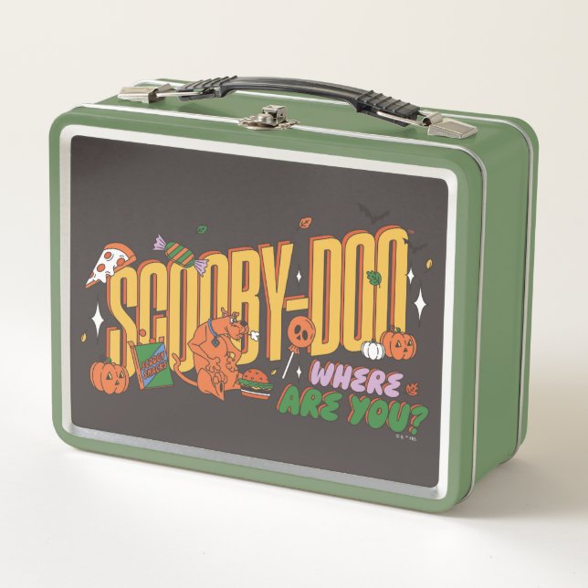 Scooby-Doo Halloween Snack Logo Metal Lunch Box (Front)