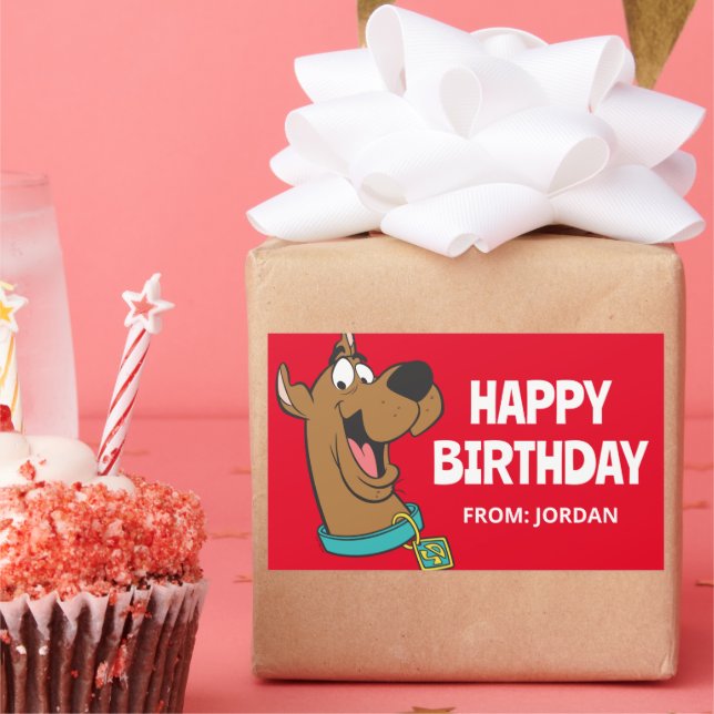 Scooby-Doo Happy Face | Happy Birthday Rectangular Sticker (Party)