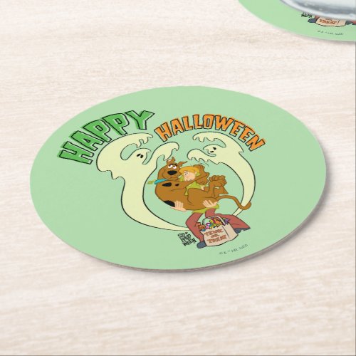 Scooby_Doo  Happy Halloween Round Paper Coaster