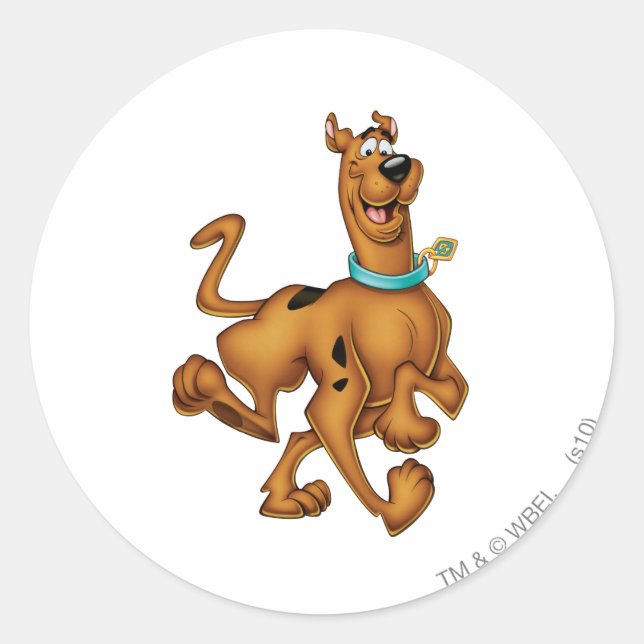 Scooby-Doo Happy Walk Classic Round Sticker (Front)