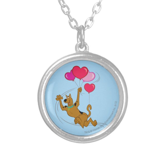 Scooby Doo - Heart Balloons Silver Plated Necklace (Front)