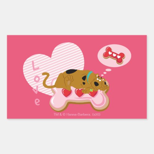 Scooby_Doo _ Heart Decorated Scooby Snacks Rectangular Sticker