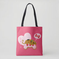 Scooby-Doo - Heart Decorated Scooby Snacks Tote Bag