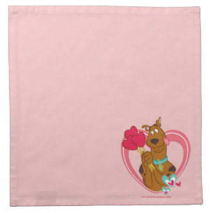 Scooby-Doo Holding Heart Lolipops Cloth Napkin