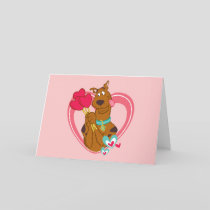 Scooby-Doo Holding Heart Lolipops Holiday Card