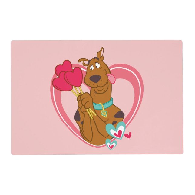 Scooby-Doo Holding Heart Lolipops Placemat (Front)