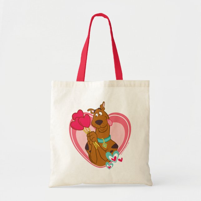 Scooby-Doo Holding Heart Lolipops Tote Bag (Front)