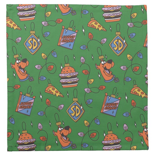 Scooby-Doo Holiday Snack Lights Pattern Cloth Napkin (Front)