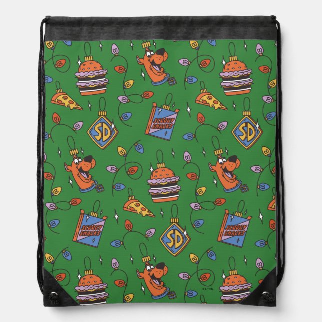 Scooby-Doo Holiday Snack Lights Pattern Drawstring Bag (Front)