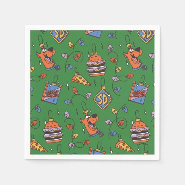 Scooby-Doo Holiday Snack Lights Pattern Napkins (Front)