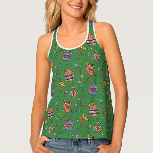 Scooby-Doo Holiday Snack Lights Pattern Tank Top (Front)