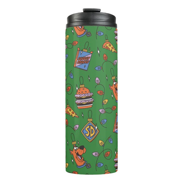 Scooby-Doo Holiday Snack Lights Pattern Thermal Tumbler (Front)