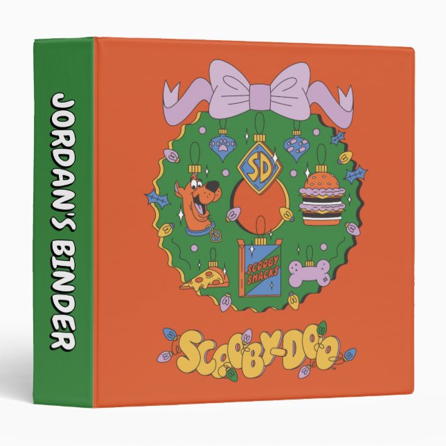 Scooby-Doo Holiday Snack Wreath Graphic 3 Ring Binder (Front/Spine)